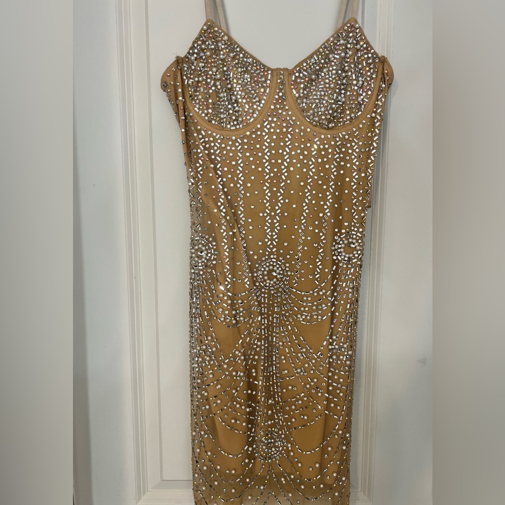 Elegant Gold Embellished Dress